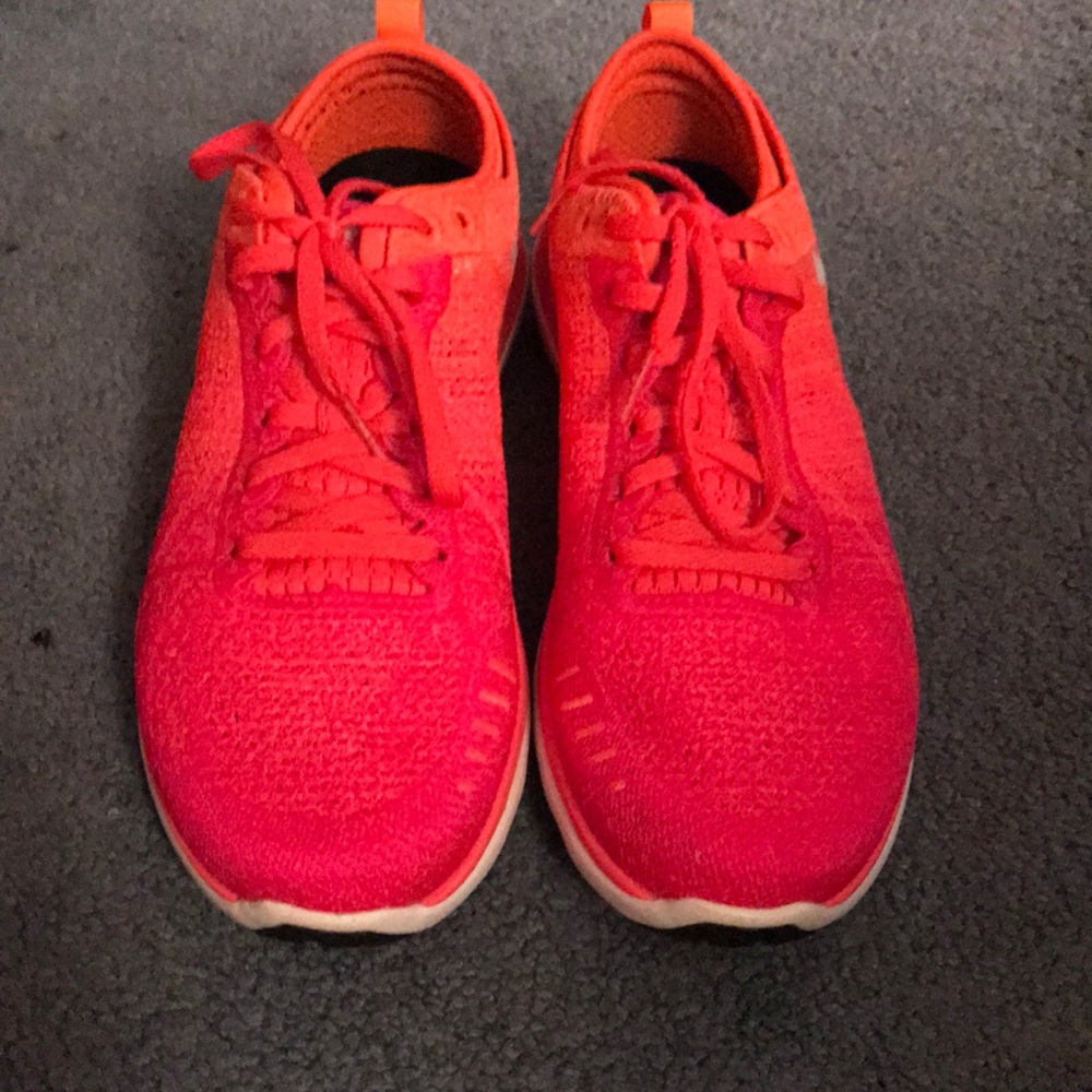 Under Armour bright pink & orange sneakers size 8
